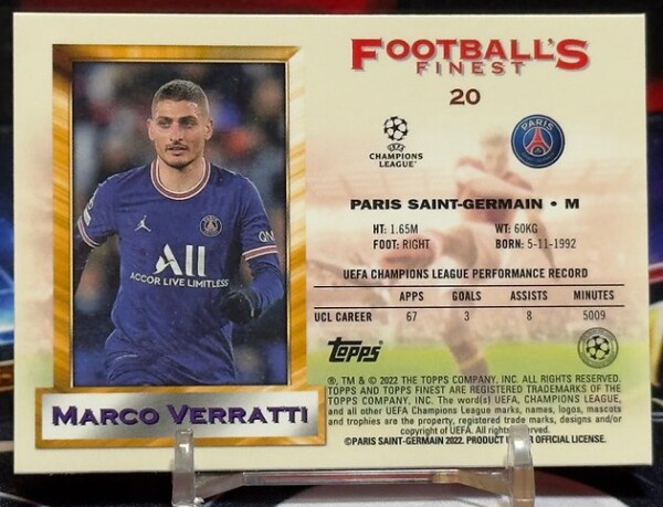 2022/23 Topps Finest UEFA Club Competitions - Marco Verratti