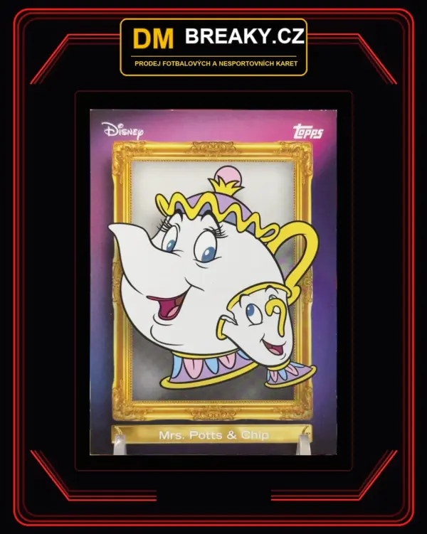 2026 Topps Disney neon - Mrs. Potts & Chip (paní Konvičková a Chip)