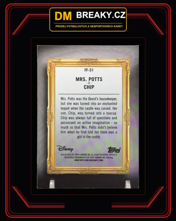 2026 Topps Disney neon - Mrs. Potts & Chip (paní Konvičková a Chip)