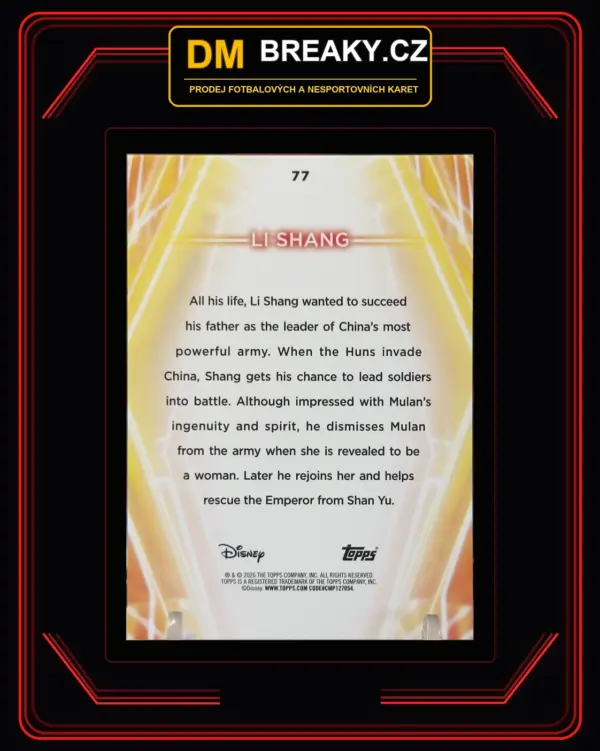 2026 Topps Disney neon - Li Shang