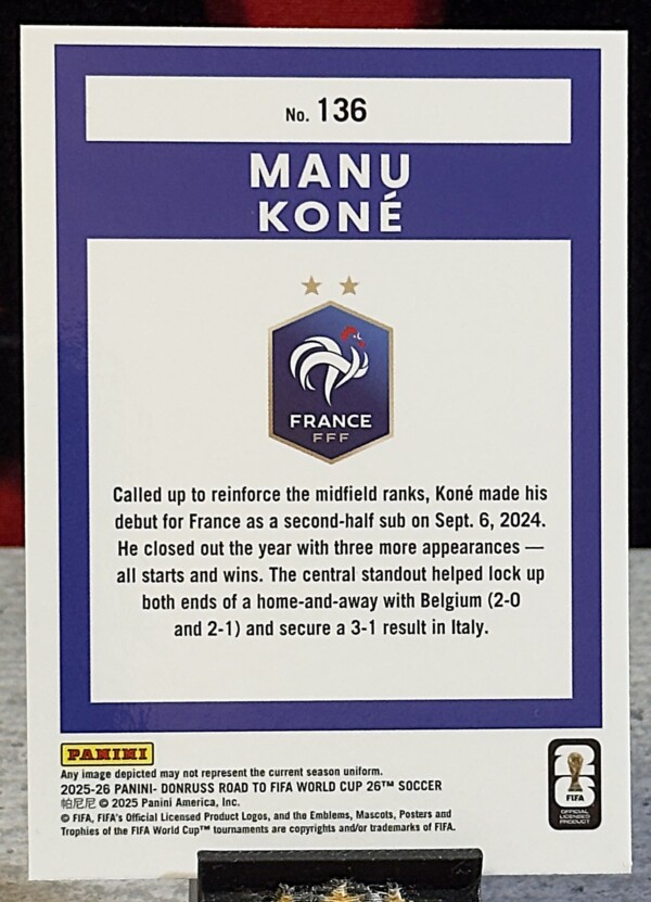 25/26 Panini donruss road to fifa - Manu Koné