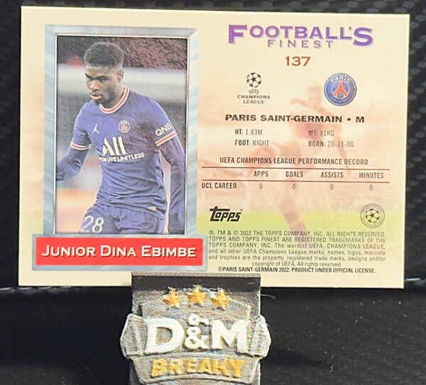 21/22 Topps Finest UEFA - Junior Dina Ebimbe