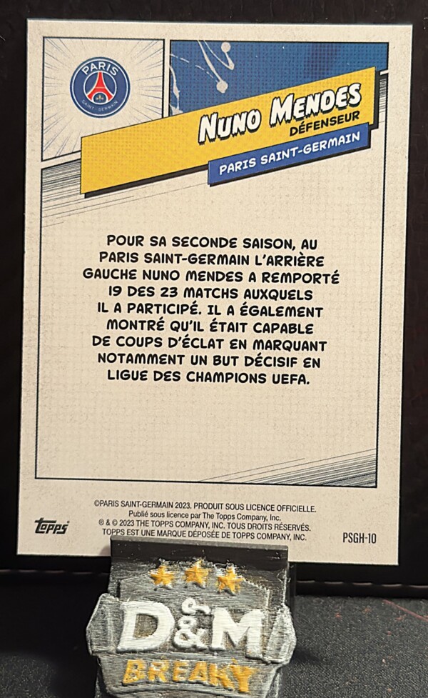 2023 Topps Paris Saint-Germain - Nuno Mendes