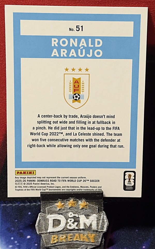 25/26 Panini donruss road to fifa - Ronald Araújo
