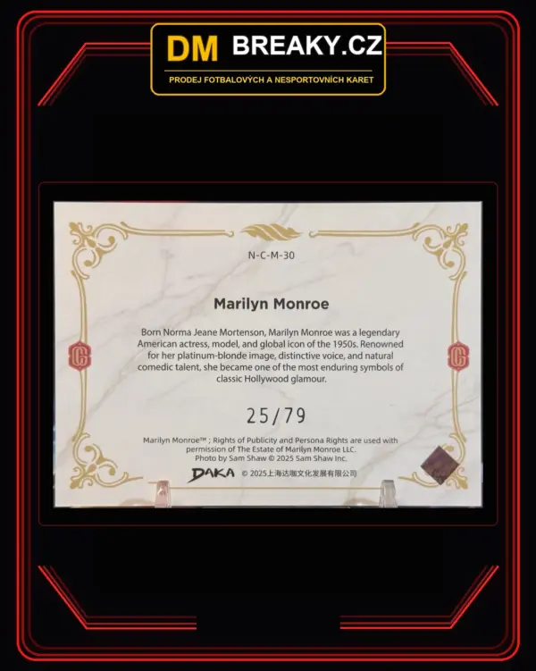 2026 Daka Century Glory - Marilyn Monroe (limit /79)