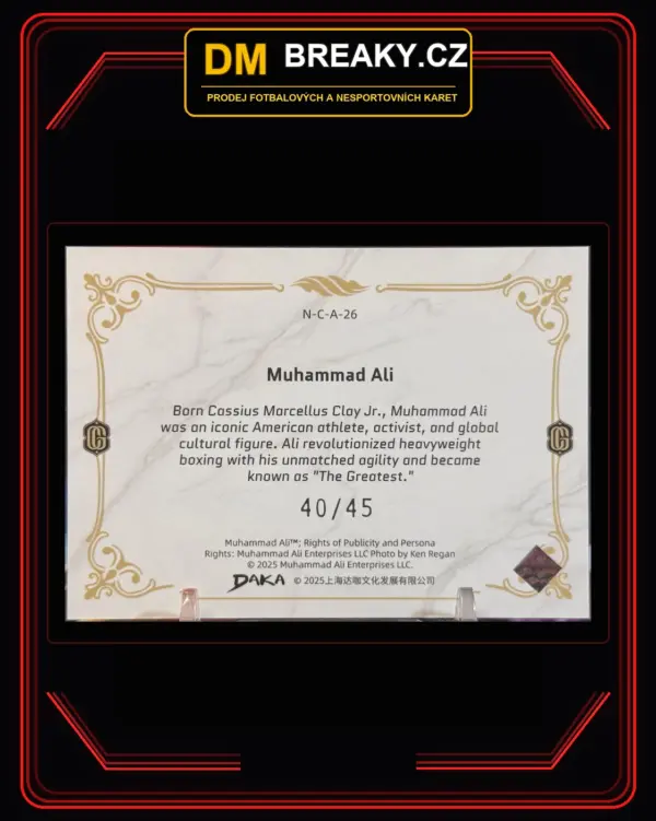 2026 Daka Century Glory - Muhammad Ali (limit /45)