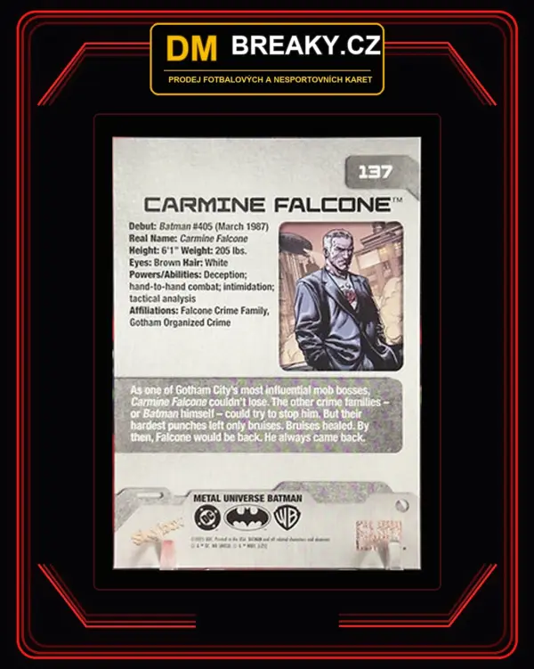 2025 Skybox metal universe - Carmine Falcone