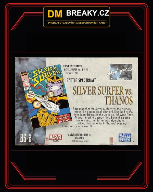 5805 2024 Marvel Masterpieces '92 Platinum - Silver Surfer a Thanos