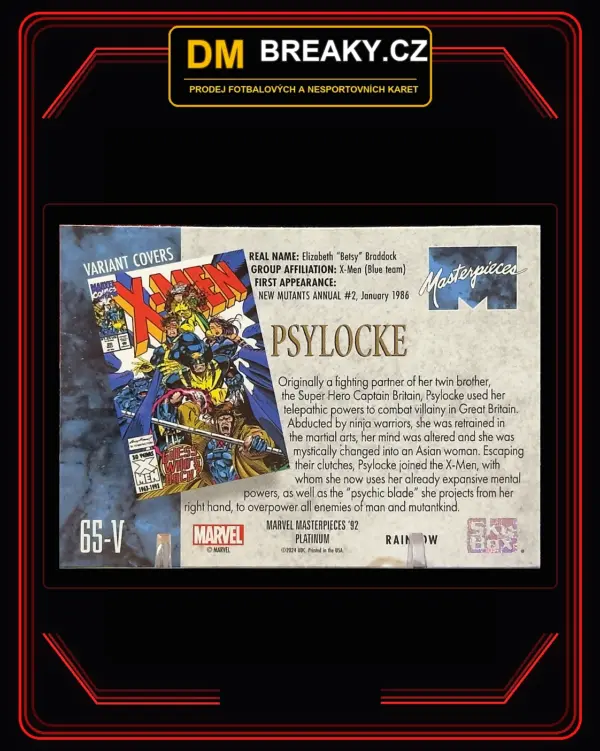 2024 Marvel Masterpieces '92 Platinum - Psylocke (Elizabeth „Betsy“ Braddock)