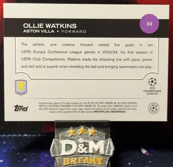 25/26 TOPPS Flagship UEFA - Ollie Watkins