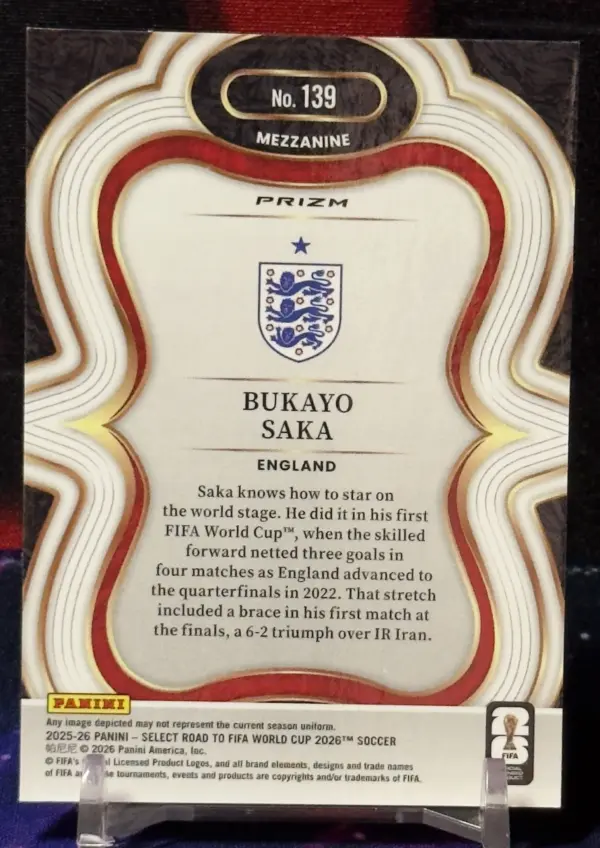 25/26 Panini Select Road to FIFA - Bukayo Saka