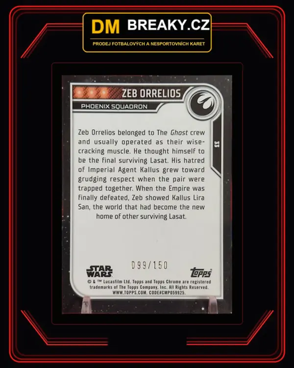 2023 Topps chrome - Zeb Orrelios (limit/150)