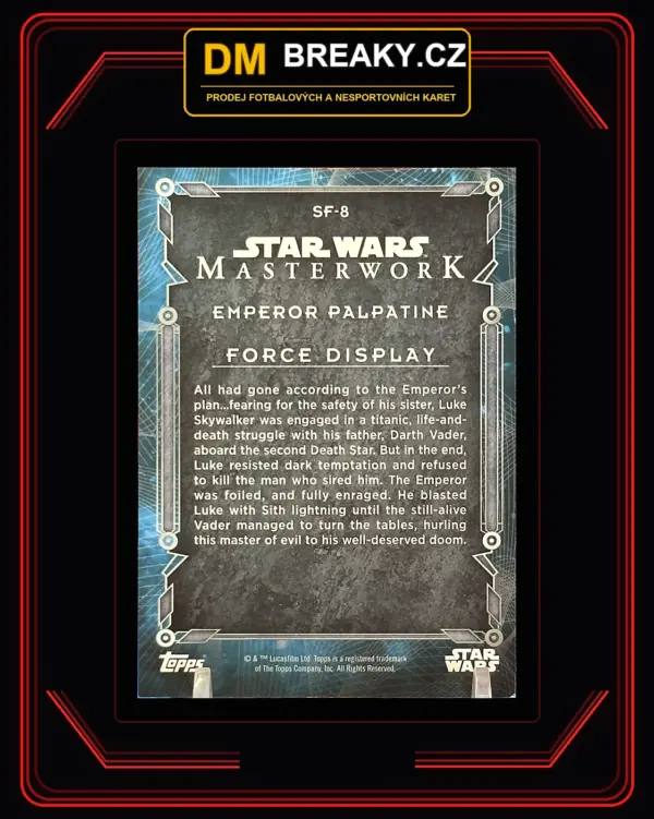 Obrázek ChatGPT 5. 10. 2026 23_38_27 Topps Star Wars Masterwork - Emperor Palpatine