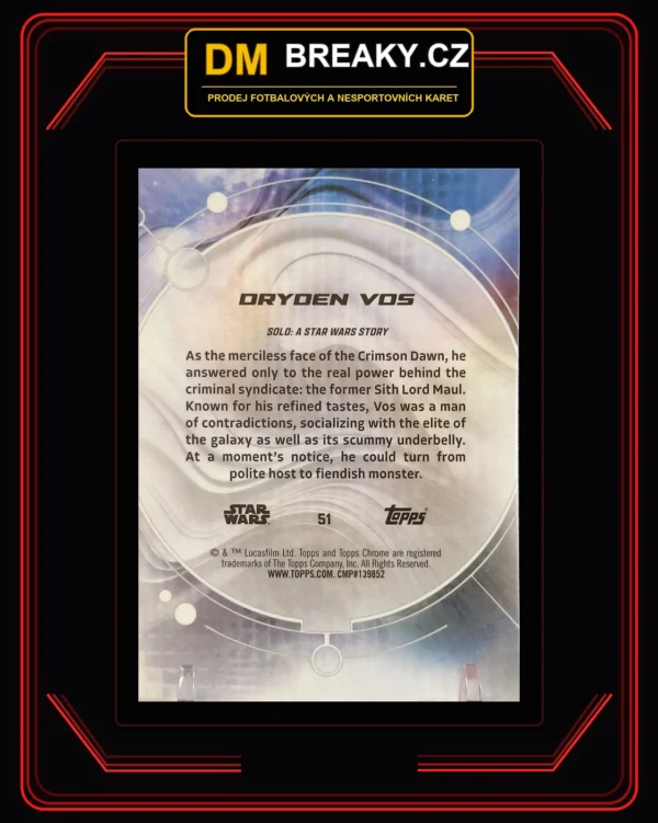 2026 Star Wars chrome - Dryden Vos
